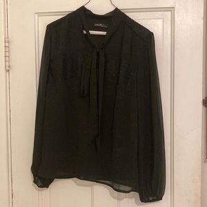 On Twelfth Black pussybow blouse